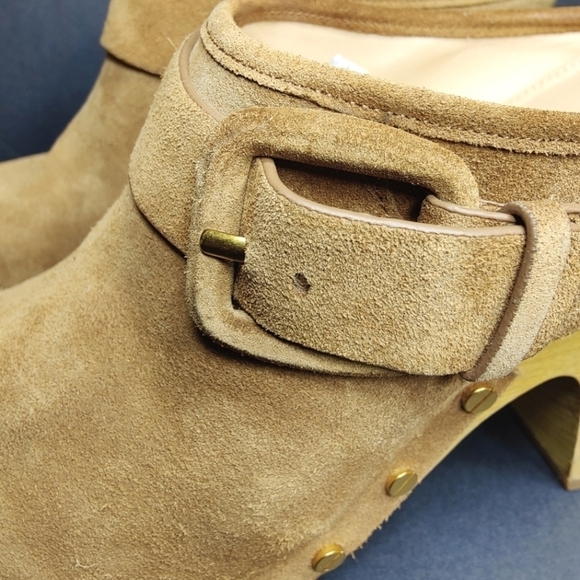 Veronica Beard Dacey Pecan Brown Suede 4 inch Clogs Size 8.5M - Picture 6 of 14